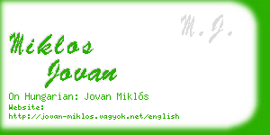 miklos jovan business card